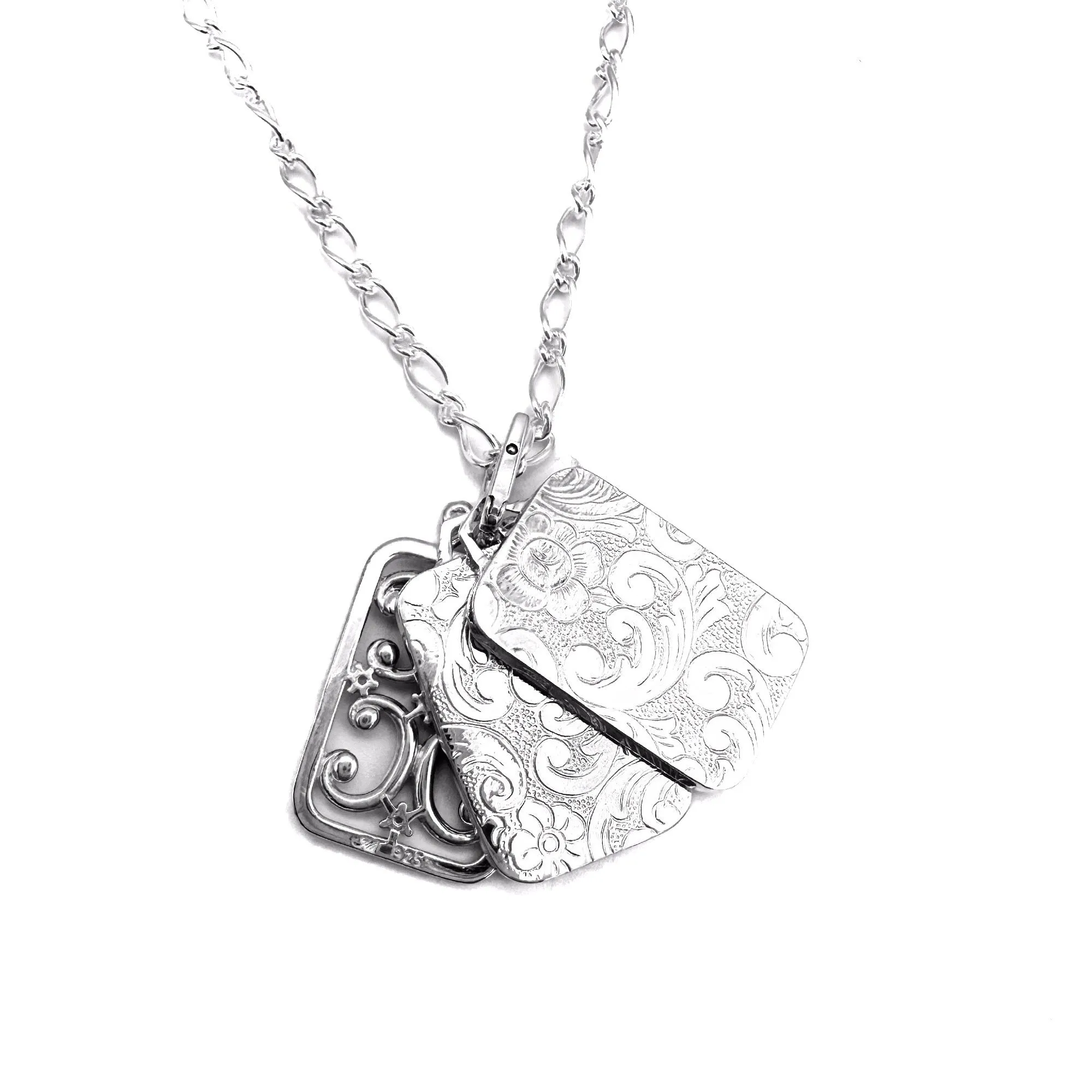 Gate Frame Necklace, Sterling Silver