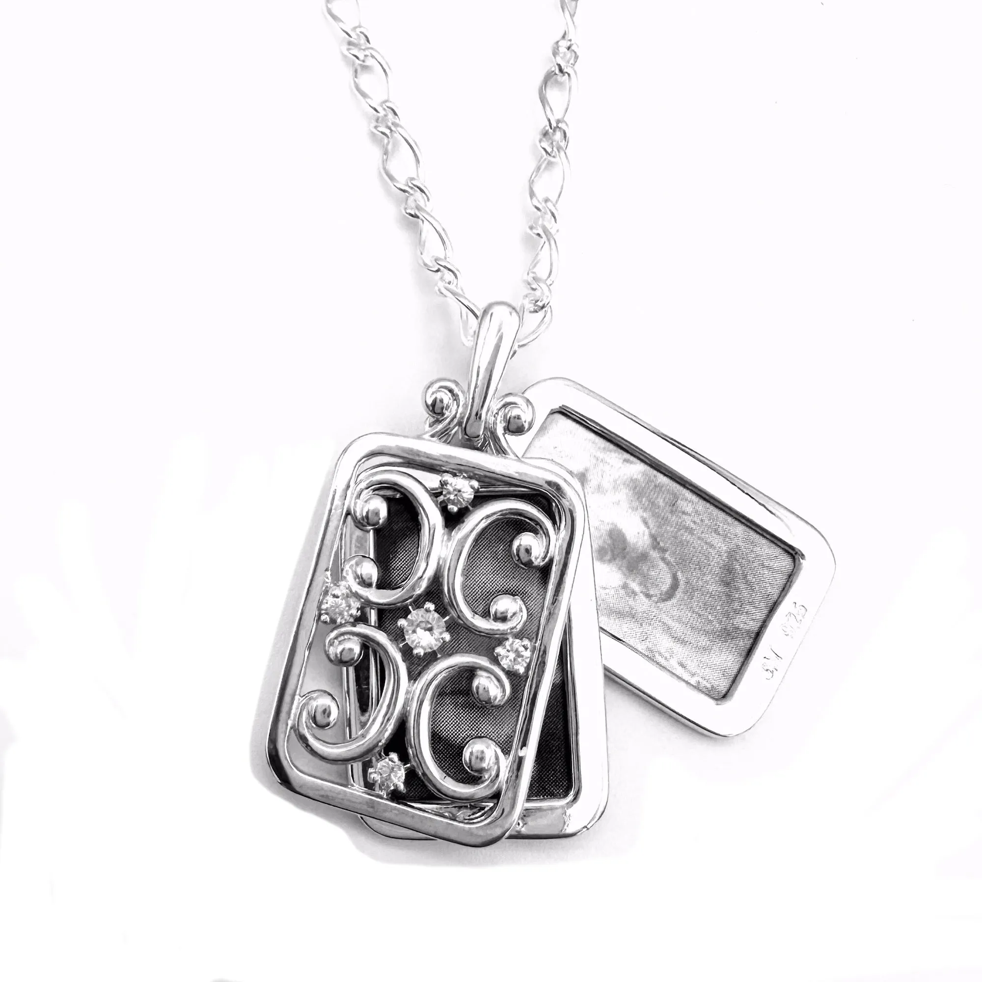 Gate Frame Necklace, Sterling Silver