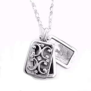 Gate Frame Necklace, Sterling Silver