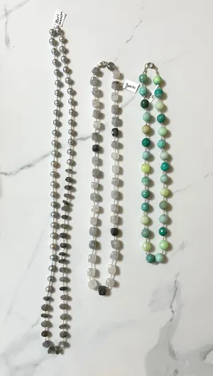 Gem necklaces - silver
