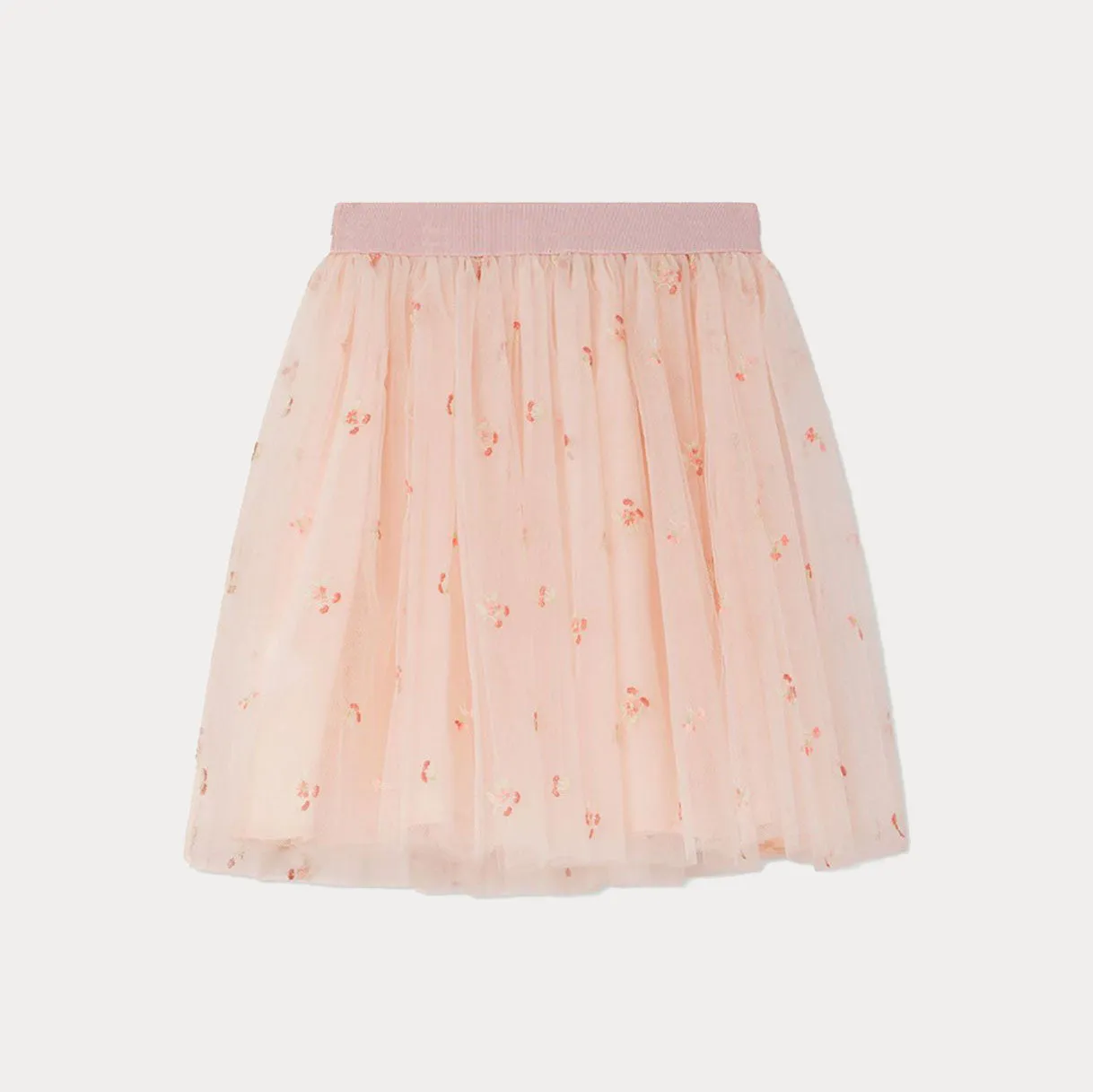 Girls Pink Floral Tutu Skirt