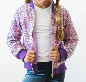 Girls Purple Sequin Jacket