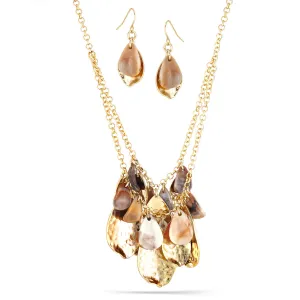 GOLD AND MOTHER OF PEARL CHARM  NECKLACES #SCE41868 (HF8/HF7)