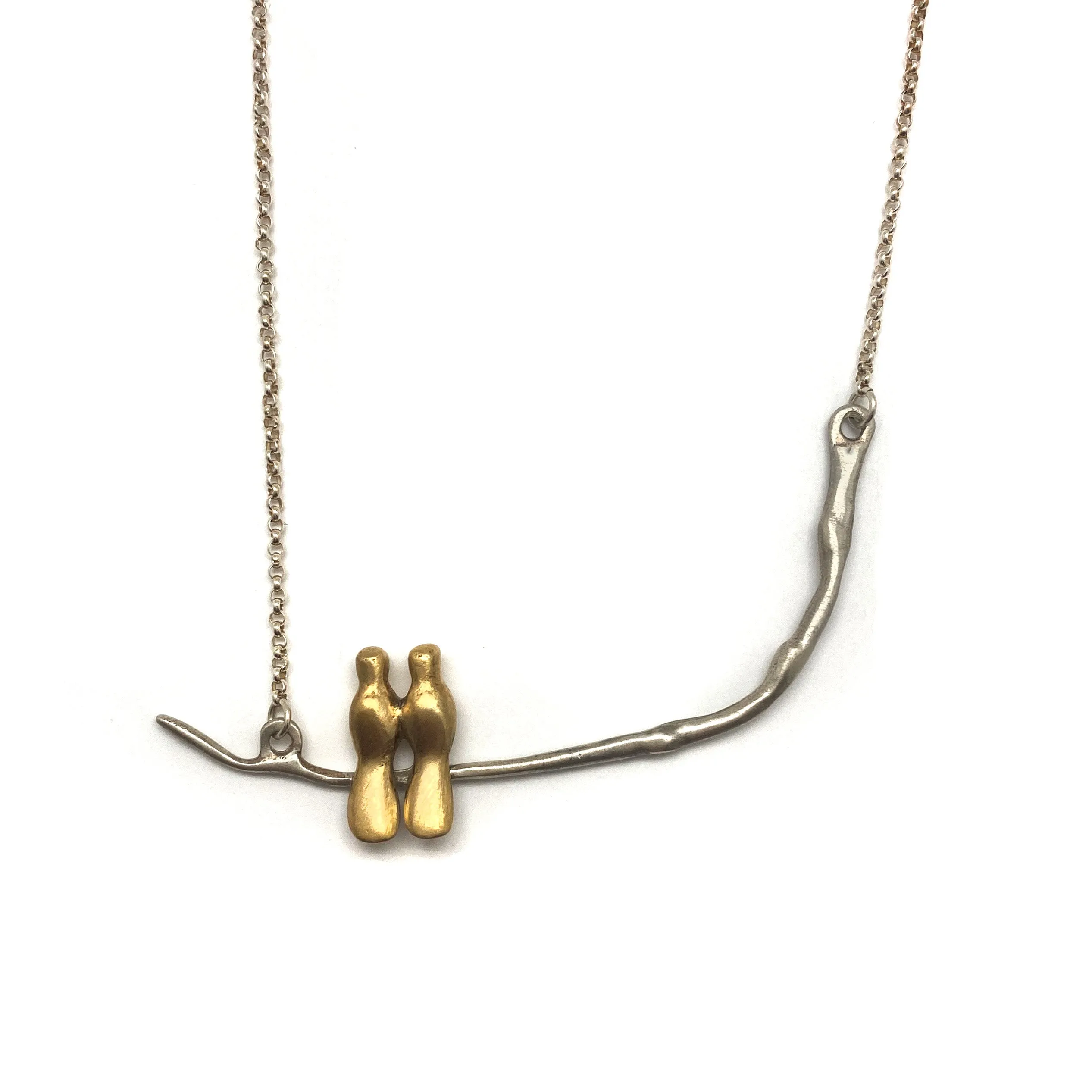 Gold Vermeil Perched Pair Necklace