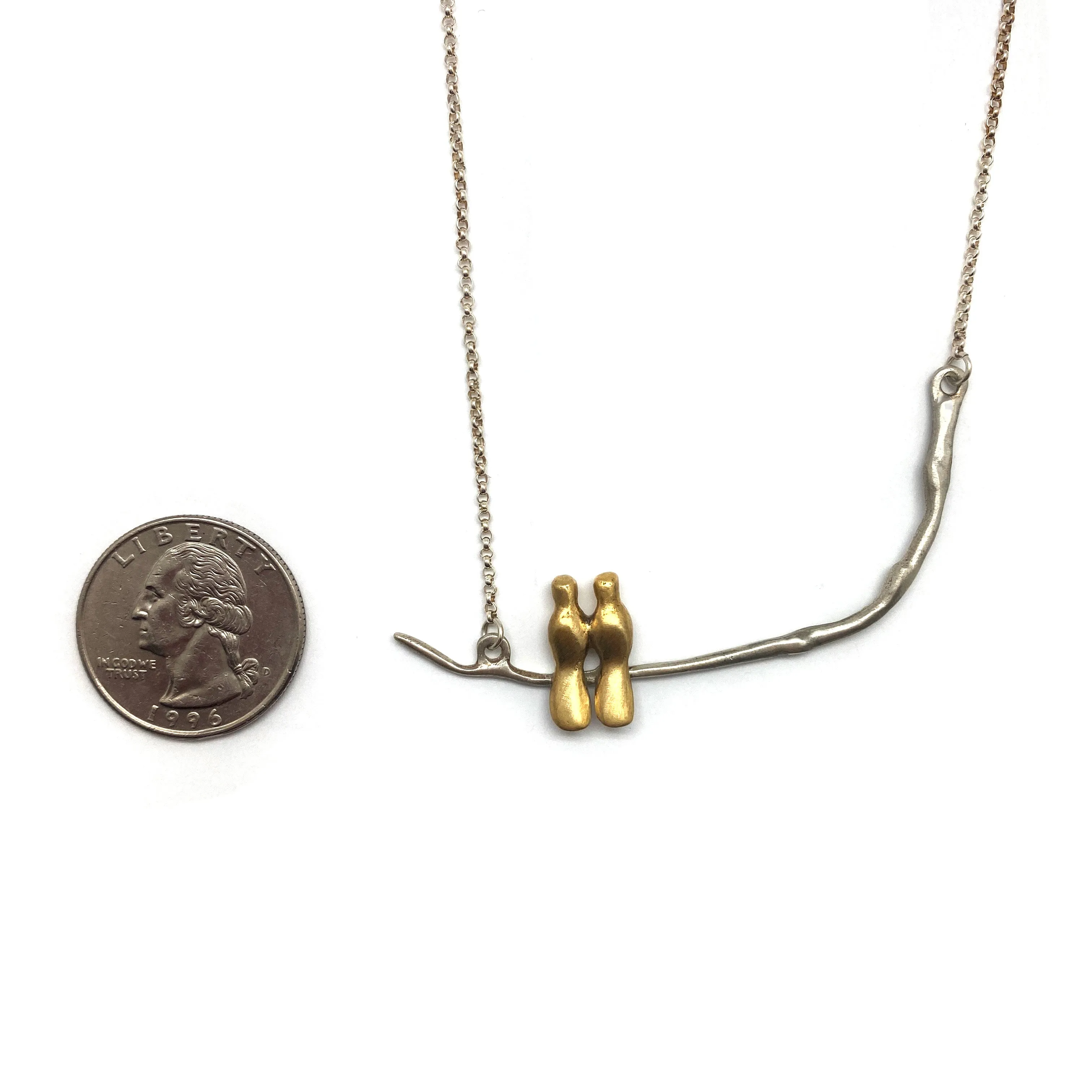 Gold Vermeil Perched Pair Necklace