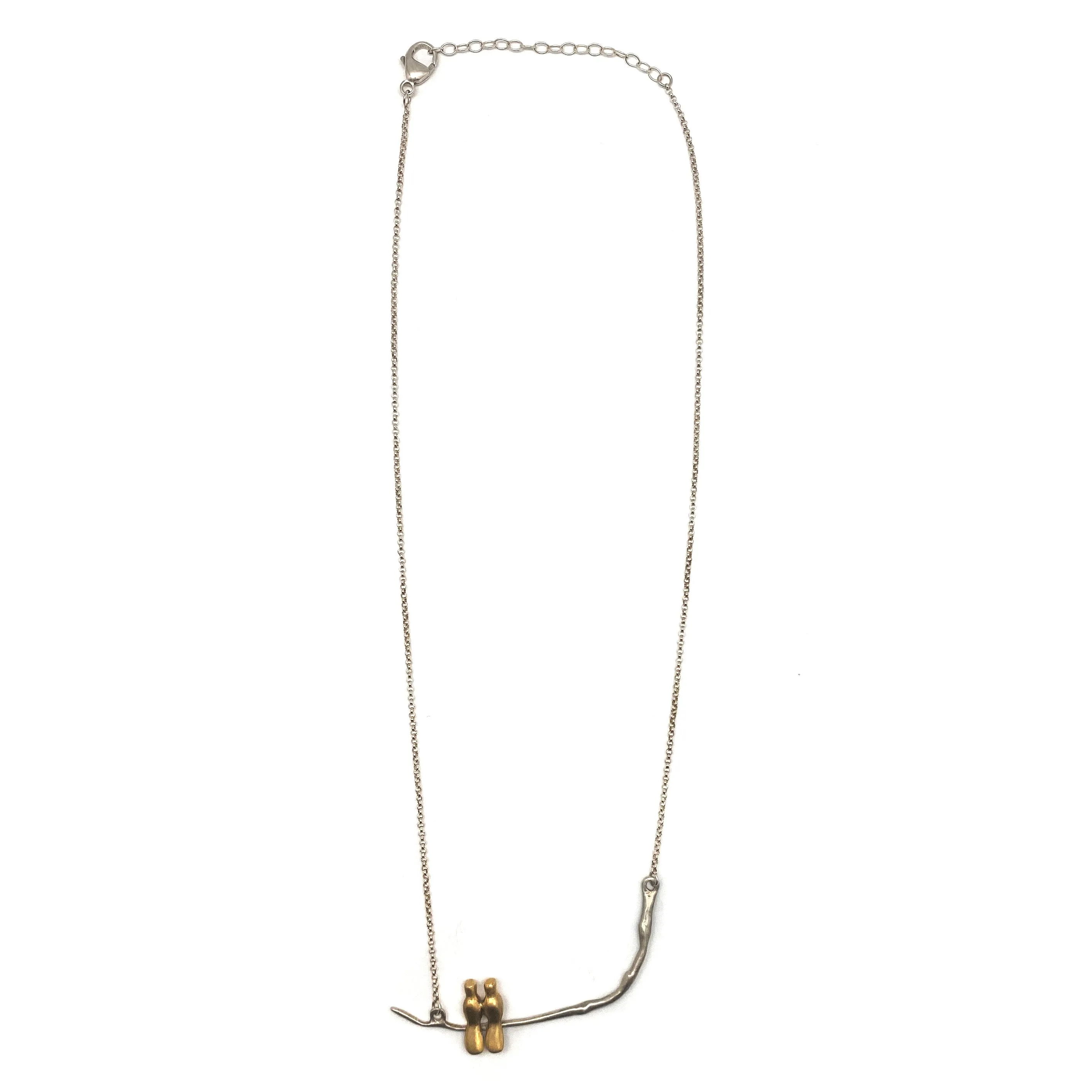 Gold Vermeil Perched Pair Necklace