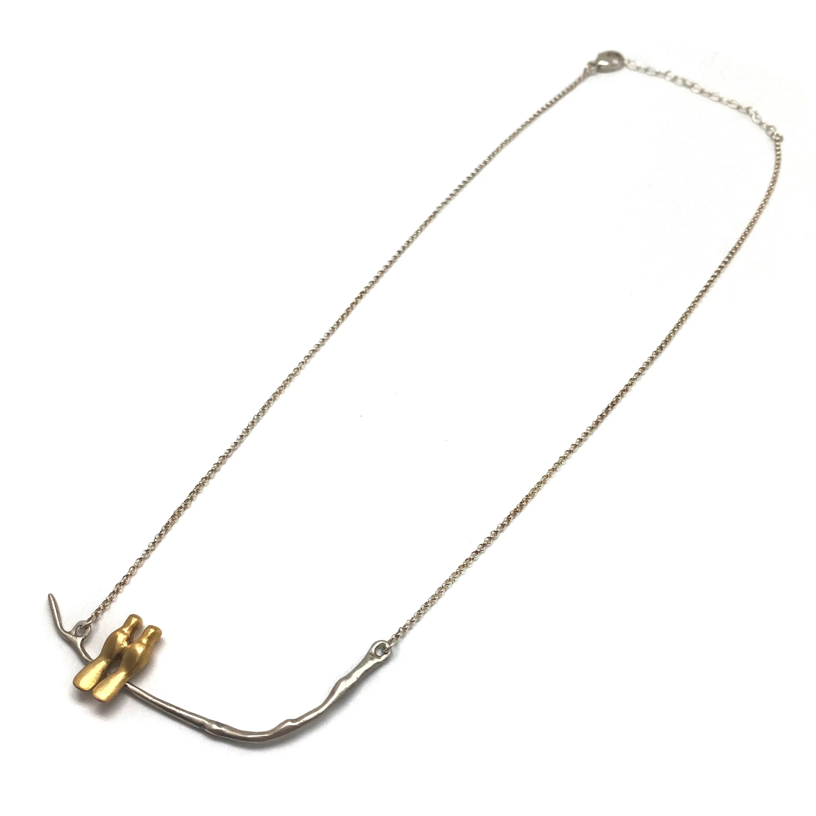Gold Vermeil Perched Pair Necklace