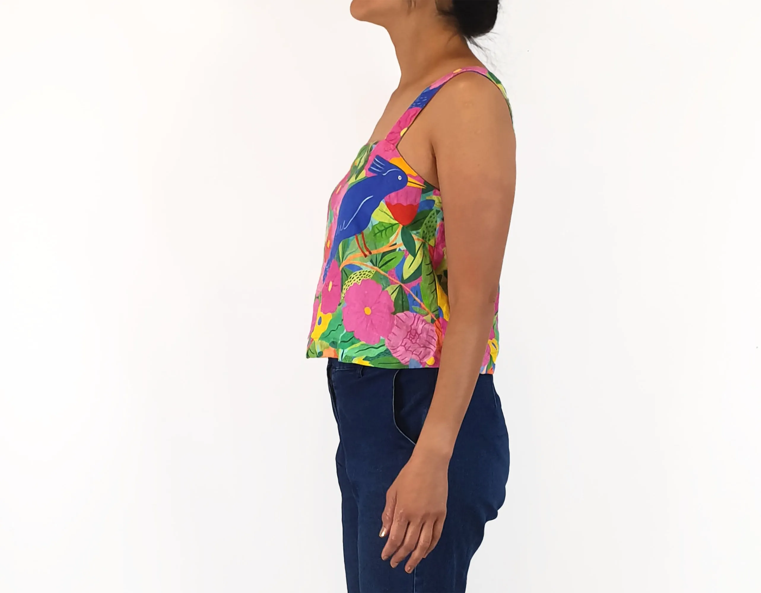 Gorman cropped linen floral top size 10