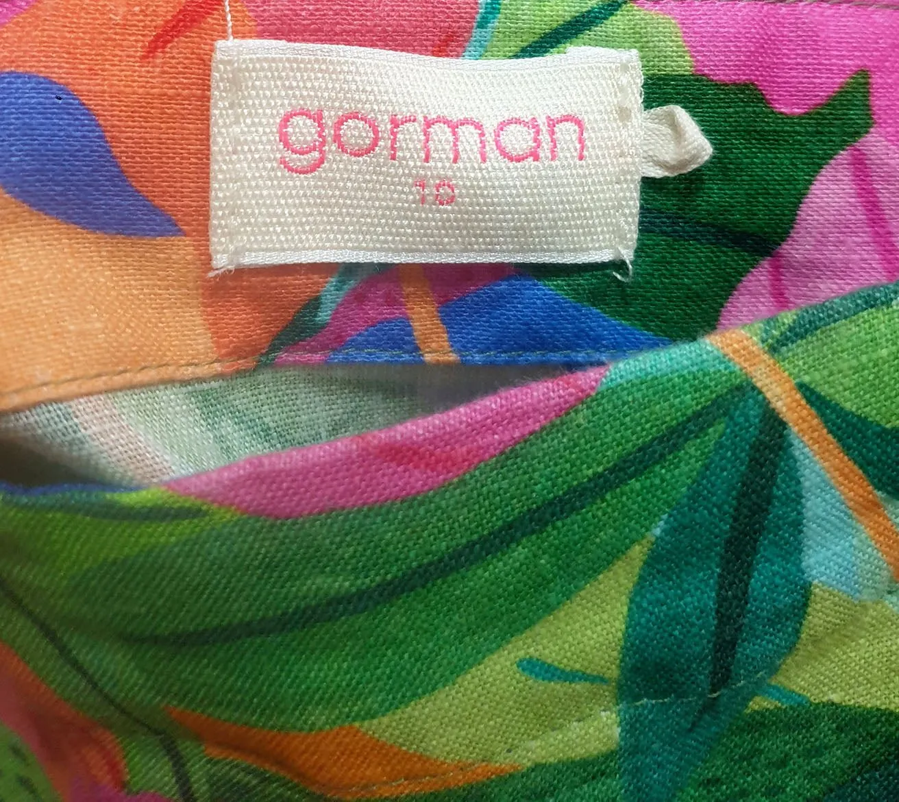 Gorman cropped linen floral top size 10