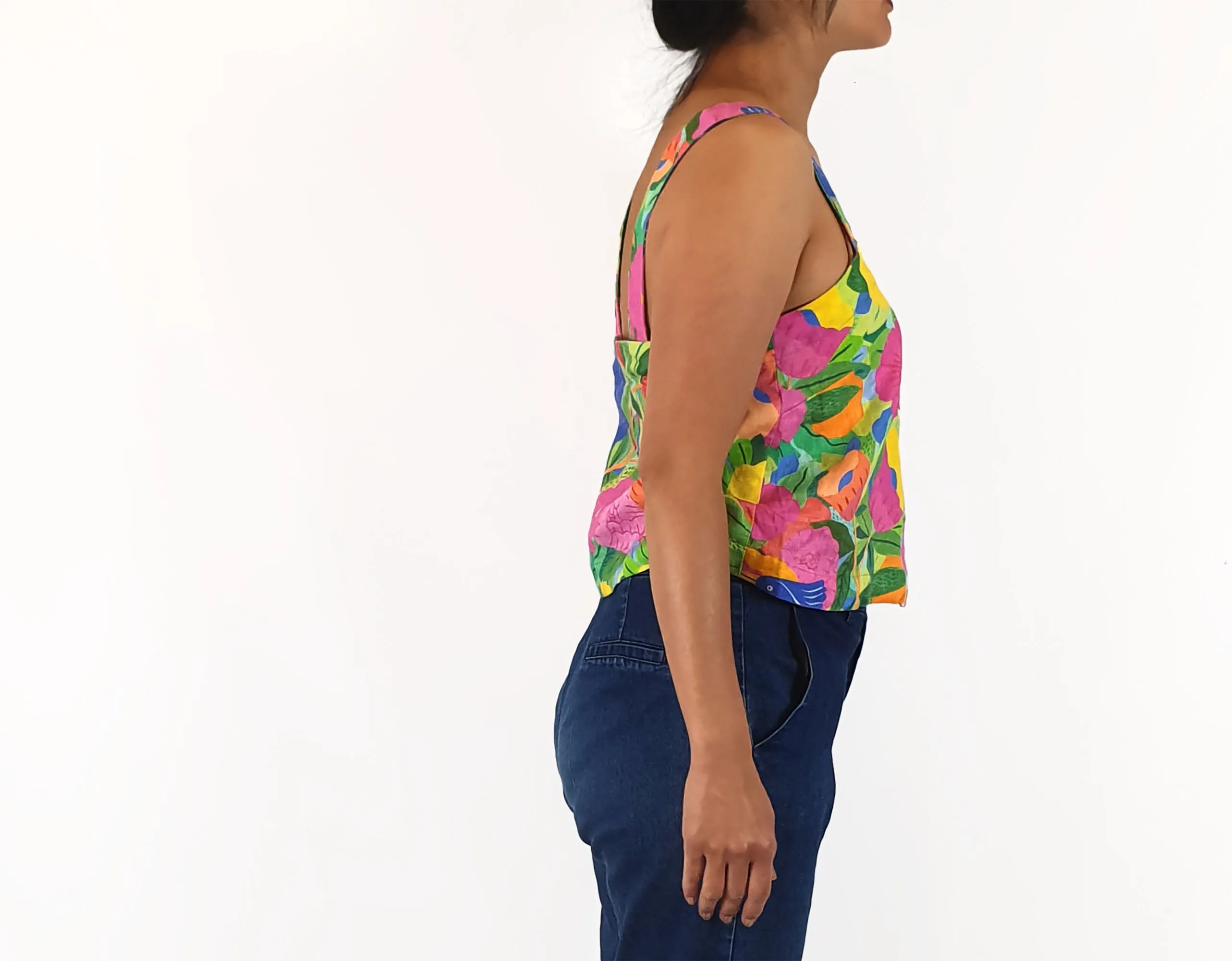 Gorman cropped linen floral top size 10