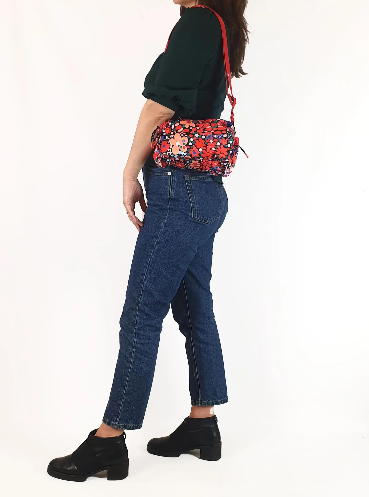 Gorman red floral adjustable small bag
