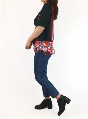 Gorman red floral adjustable small bag