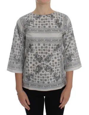 Gray 3/4 Sleeve Blouse Tunic