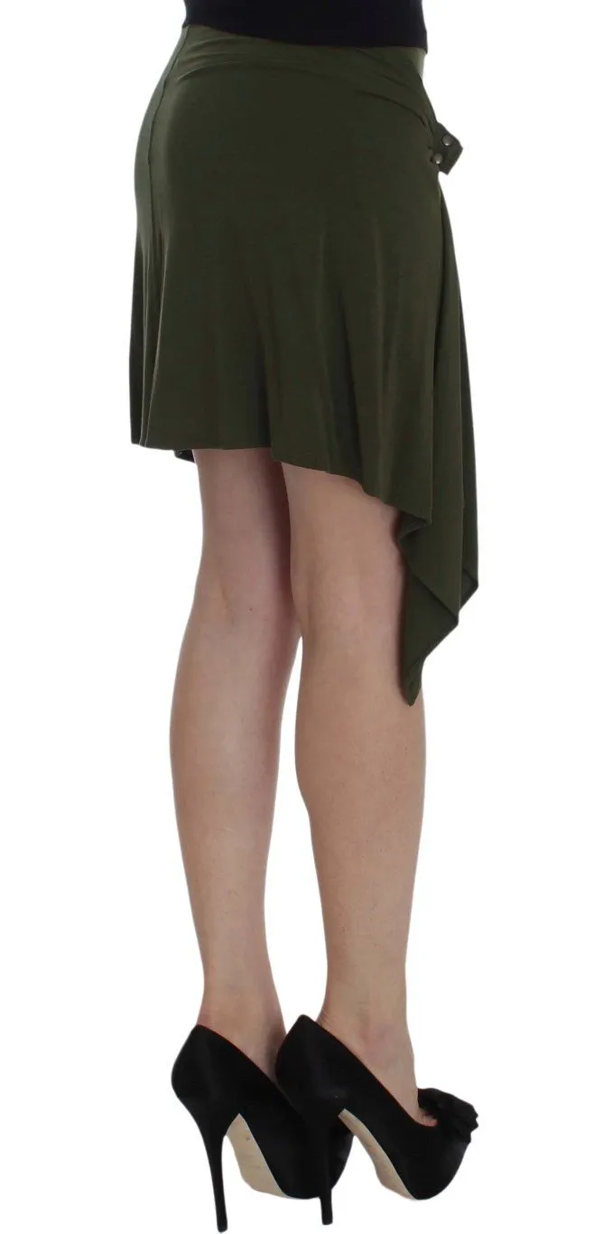 Green Mini Pencil Stretch Skirt