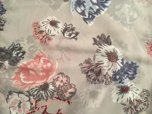 Grey Floral Chiffon.