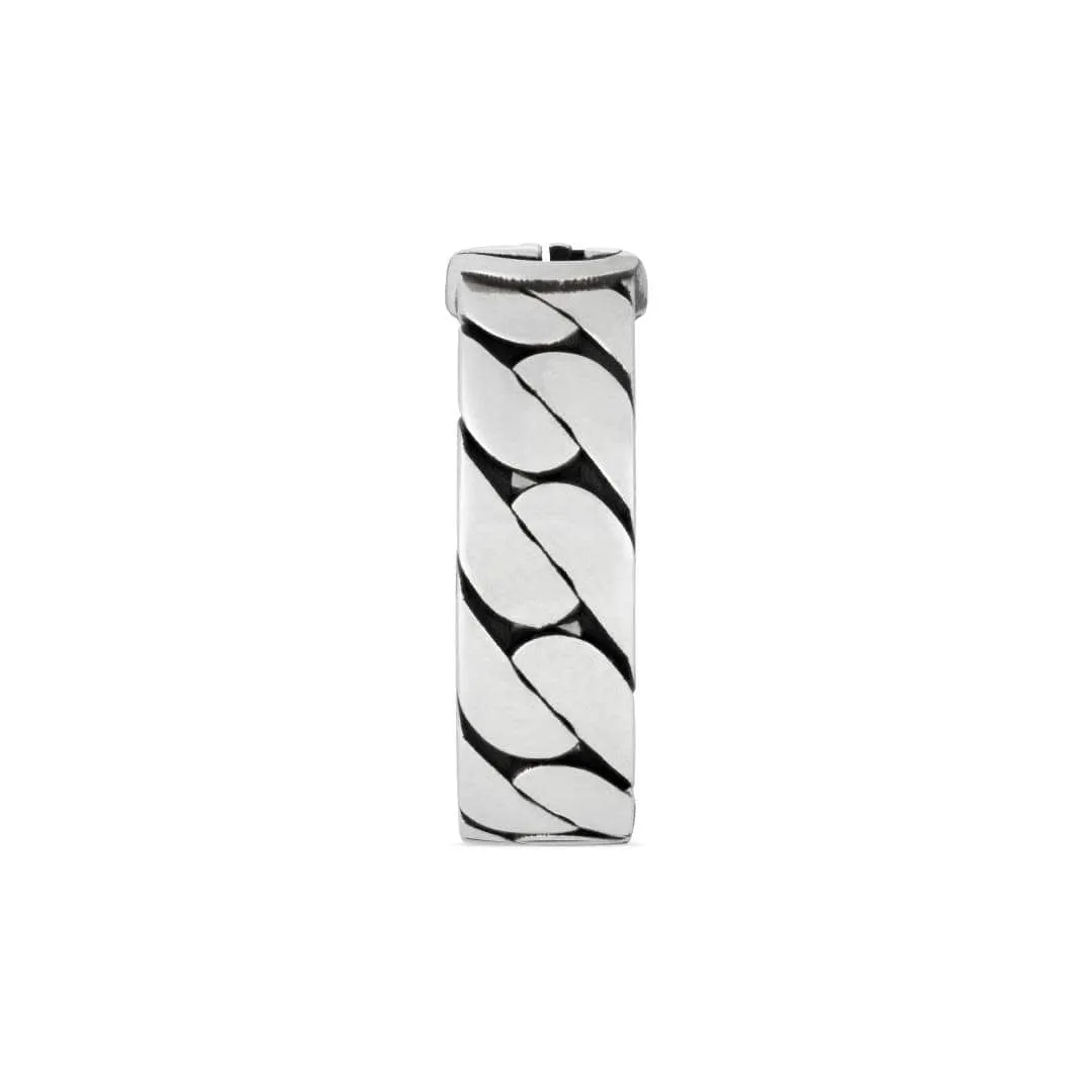 Gucci Silver Interlocking G 6mm 'Gourmette' Ring Size 7