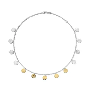 Hammered Paillette Disc Necklace in Chimera