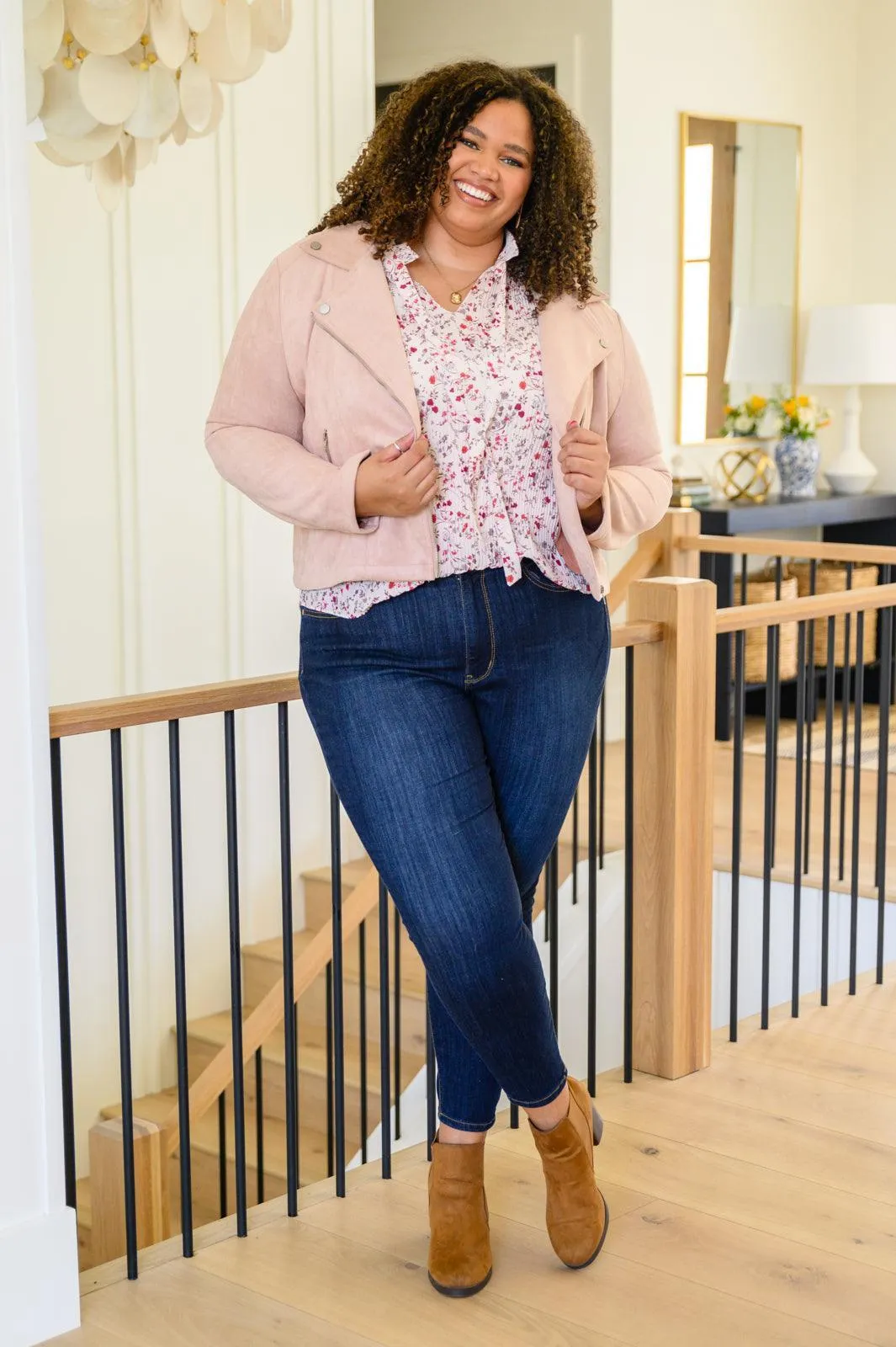 Hazel Blues® | Stella Notched Neck Floral Long Sleeve Blouse