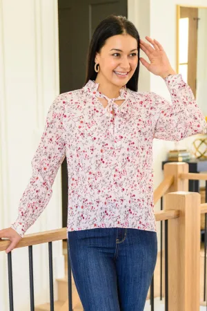 Hazel Blues® | Stella Notched Neck Floral Long Sleeve Blouse