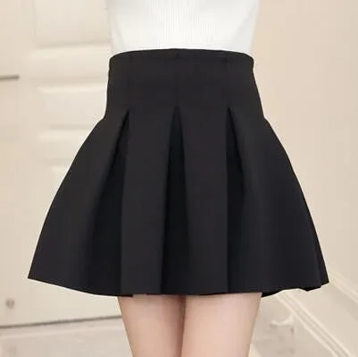 High Waist Women Skater Skirt Spring AutumnJoker Black Wine Red Purple Skirts Womens Saia Korean Style Ball Gown Faldas