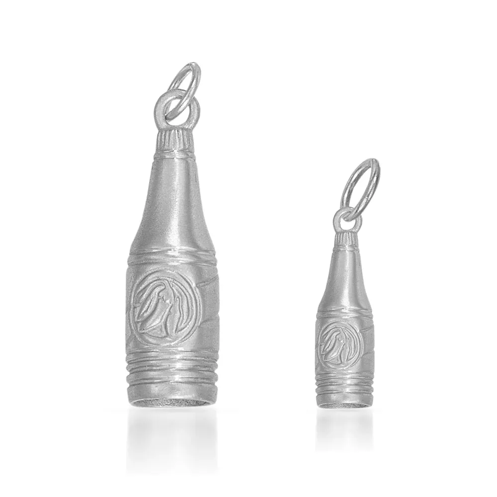 Hot Sauce Bottle Charm in Silver