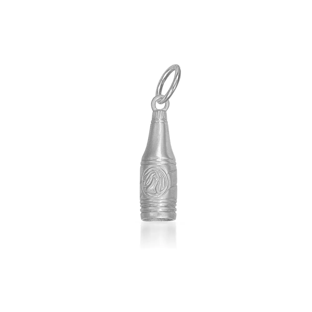 Hot Sauce Bottle Charm in Silver