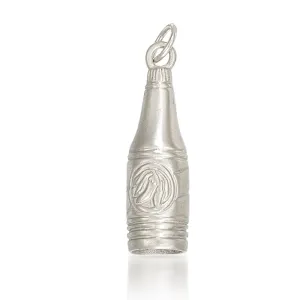 Hot Sauce Bottle Charm in Silver