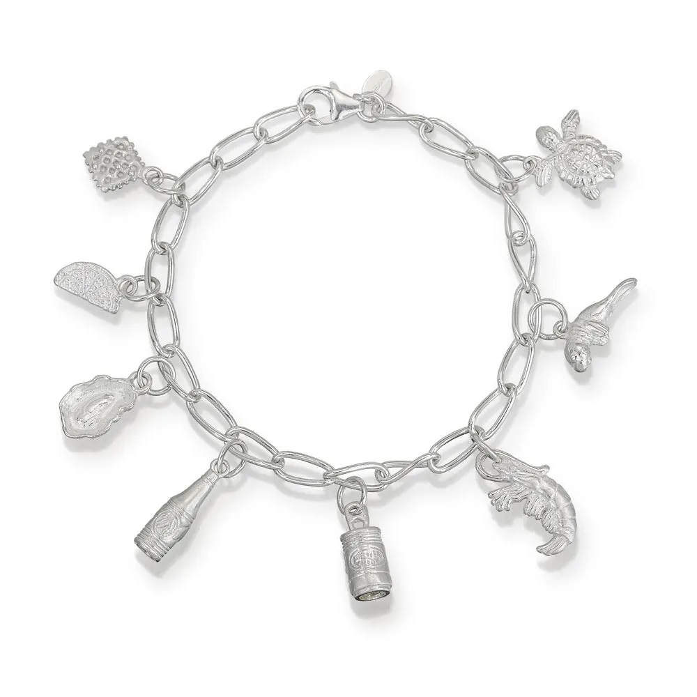 Hot Sauce Bottle Charm in Silver