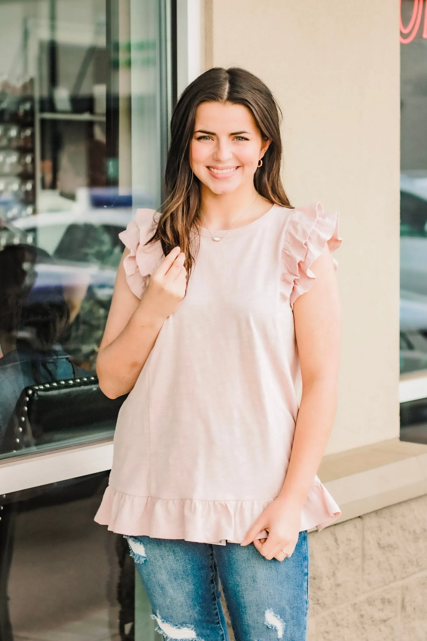 I Was There Ruffle Sleeve Top