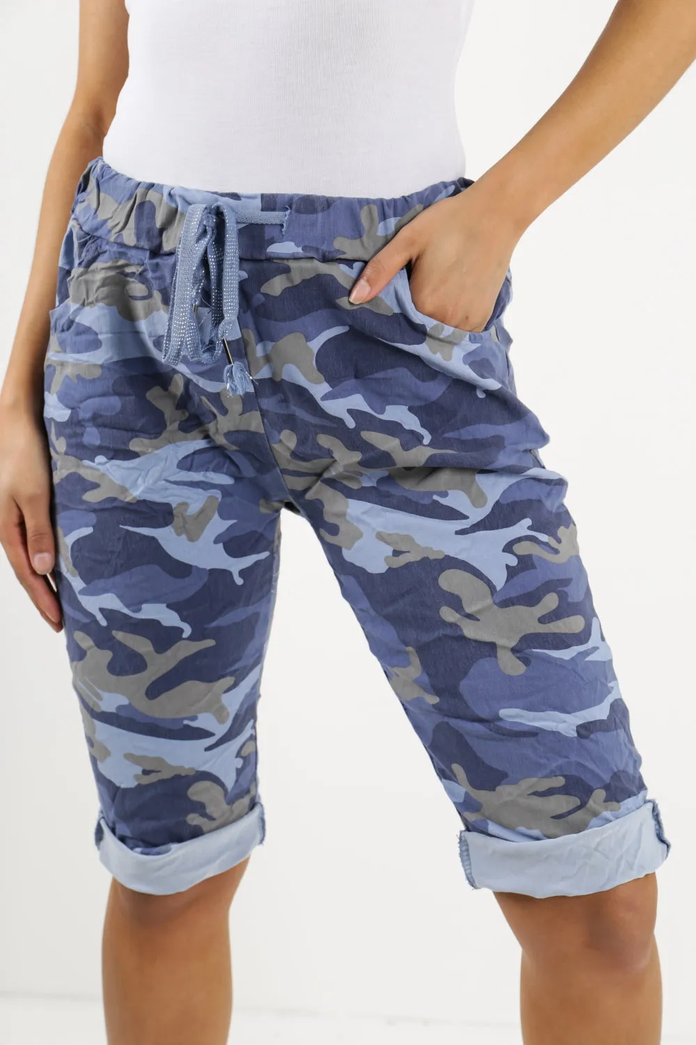 Italian Magic Shorts/Chinos Camo Denim