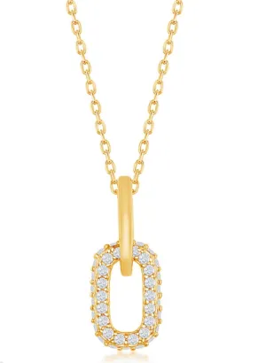 Joelle CZ Oval Paperclip Necklace