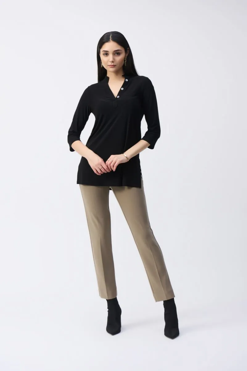 Joseph Ribkoff Mandarin Collar 3/4 Sleeve Trapeze Tunic Top 243187