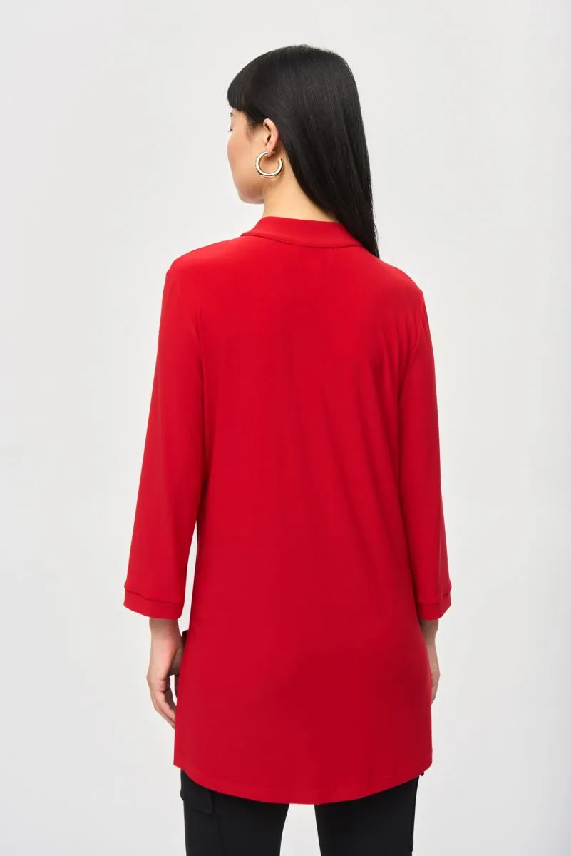 Joseph Ribkoff Mandarin Collar 3/4 Sleeve Trapeze Tunic Top 243187