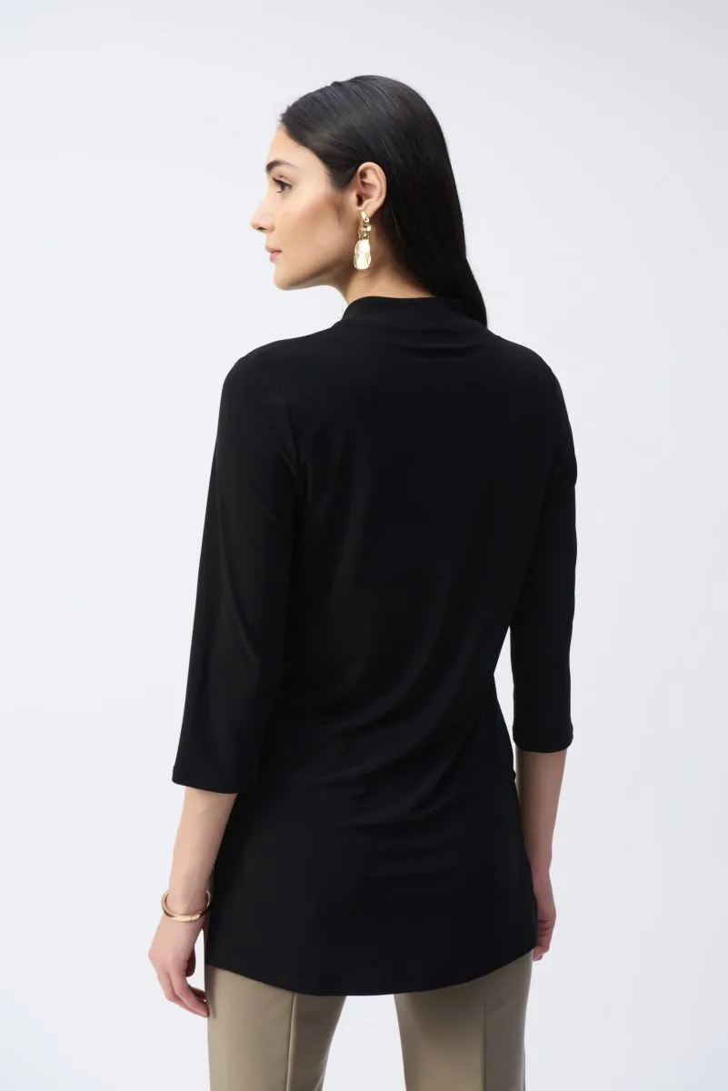 Joseph Ribkoff Mandarin Collar 3/4 Sleeve Trapeze Tunic Top 243187