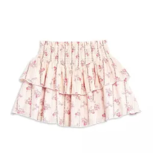 KatieJ NYC Tween Brooke Skirt in Floral Stripe Cream