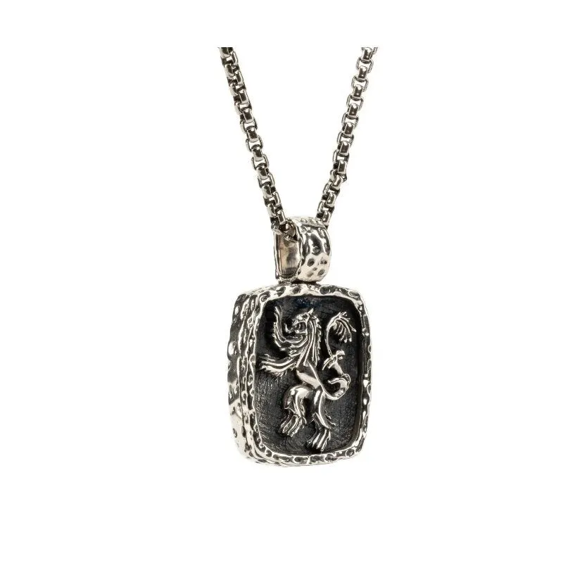 Keith Jack Medium Lion Rampant Sterling Silver and Bronze Necklace