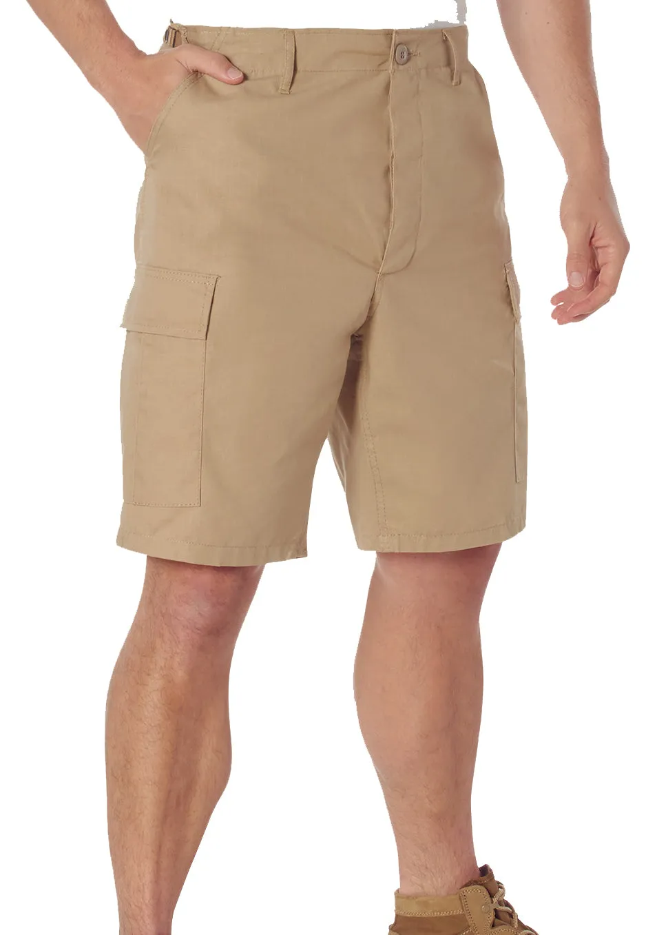 Khaki - Military Cargo BDU Shorts - Cotton Ripstop