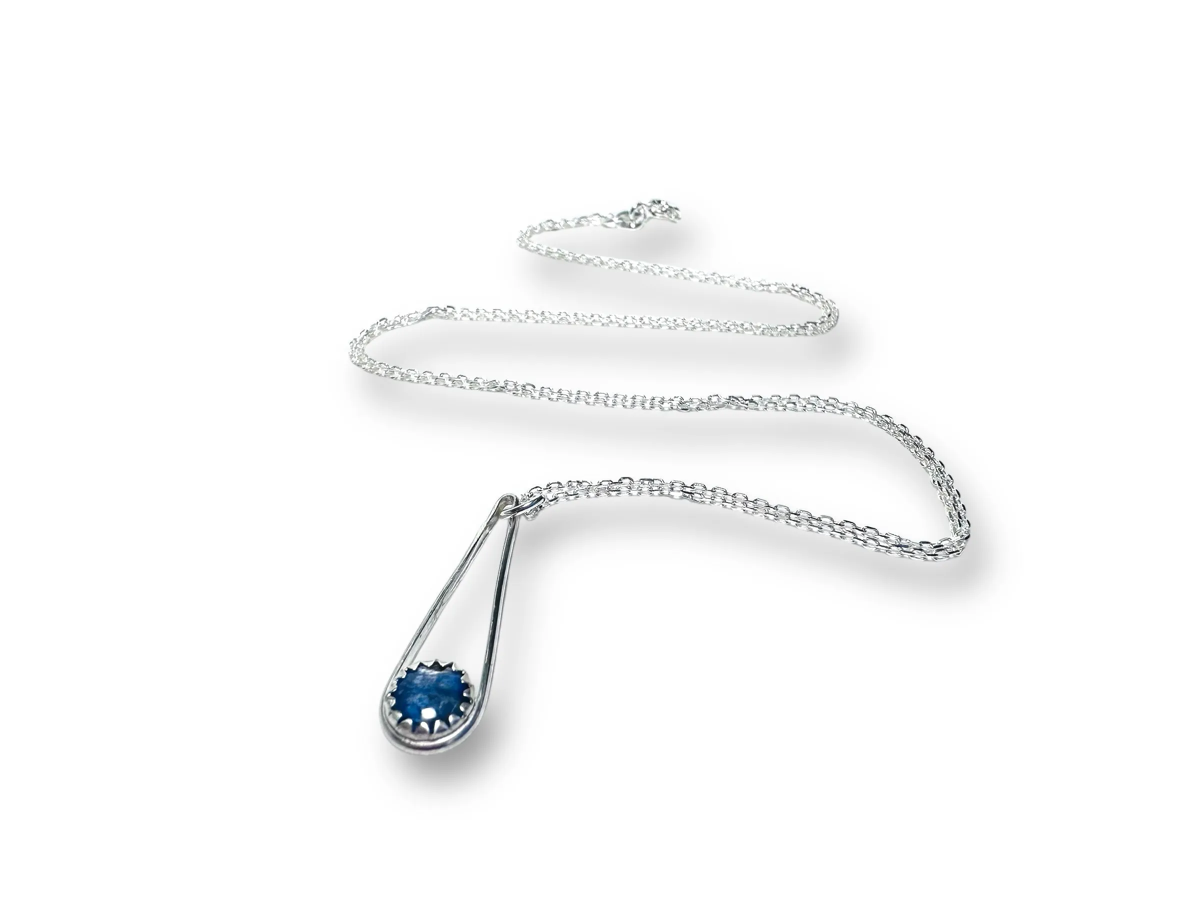 Kyanite Sterling Teardrop Necklace, Kyanite Necklace