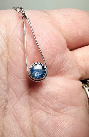 Kyanite Sterling Teardrop Necklace, Kyanite Necklace