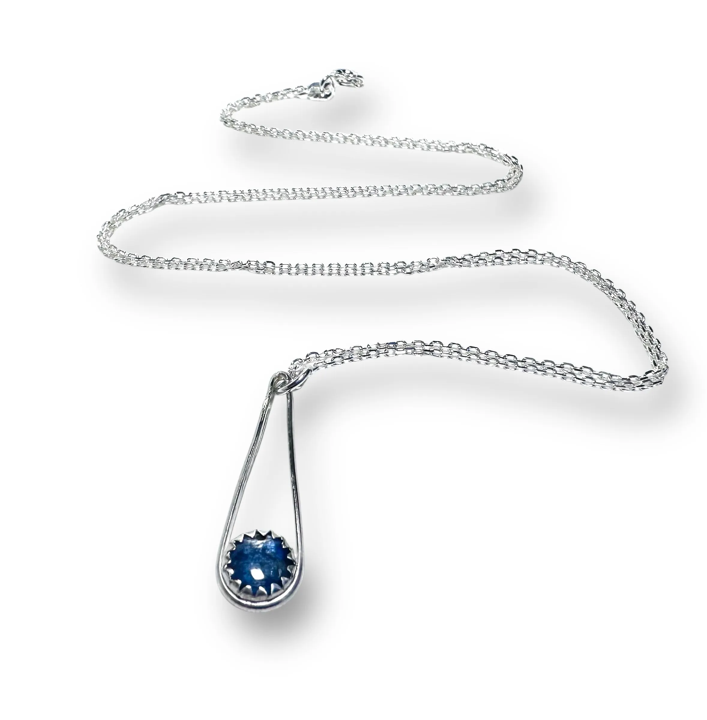 Kyanite Sterling Teardrop Necklace, Kyanite Necklace