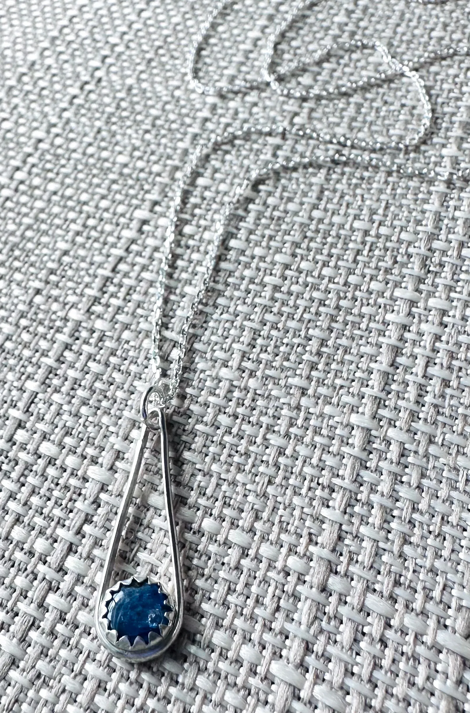 Kyanite Sterling Teardrop Necklace, Kyanite Necklace