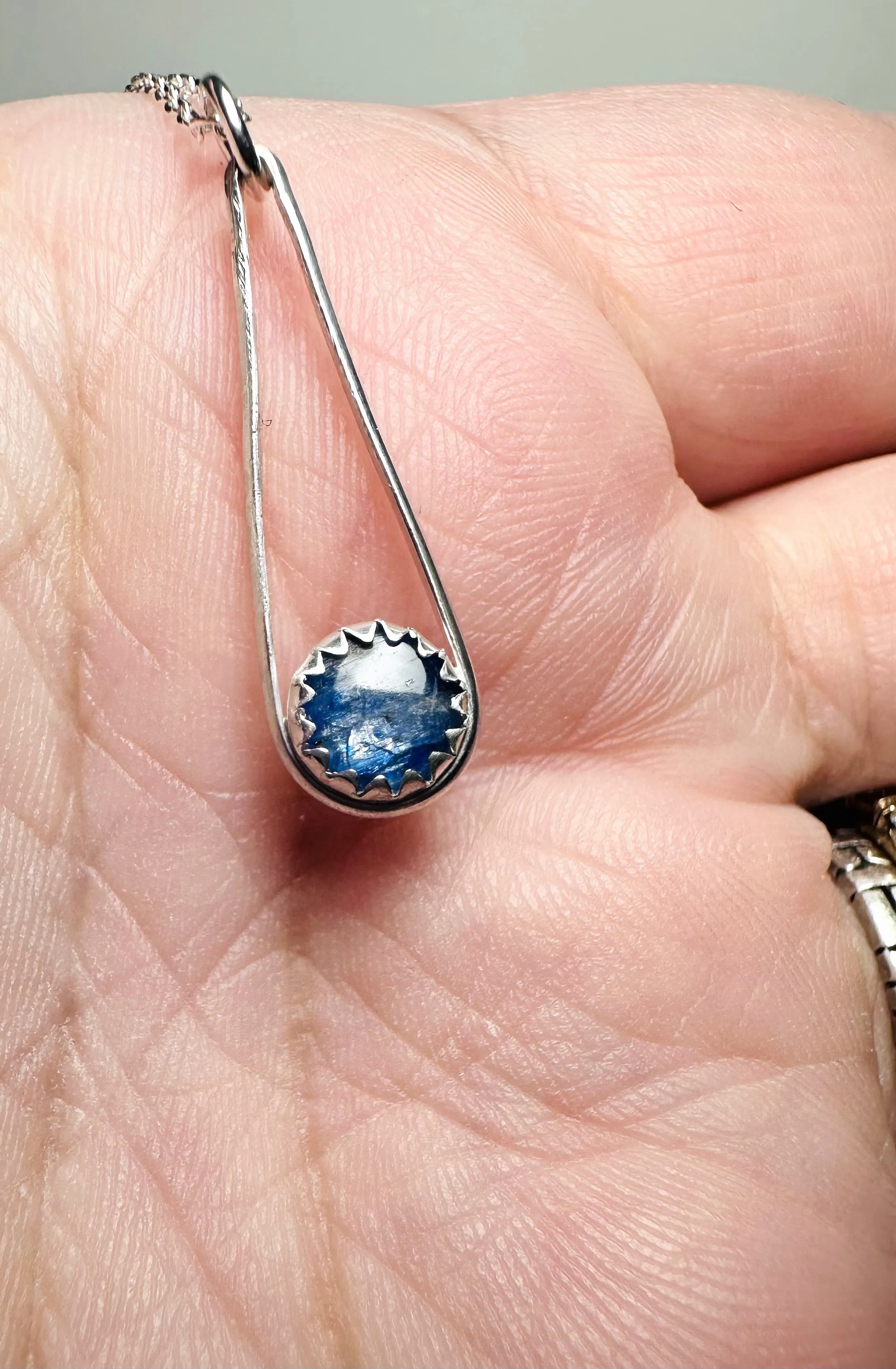 Kyanite Sterling Teardrop Necklace, Kyanite Necklace
