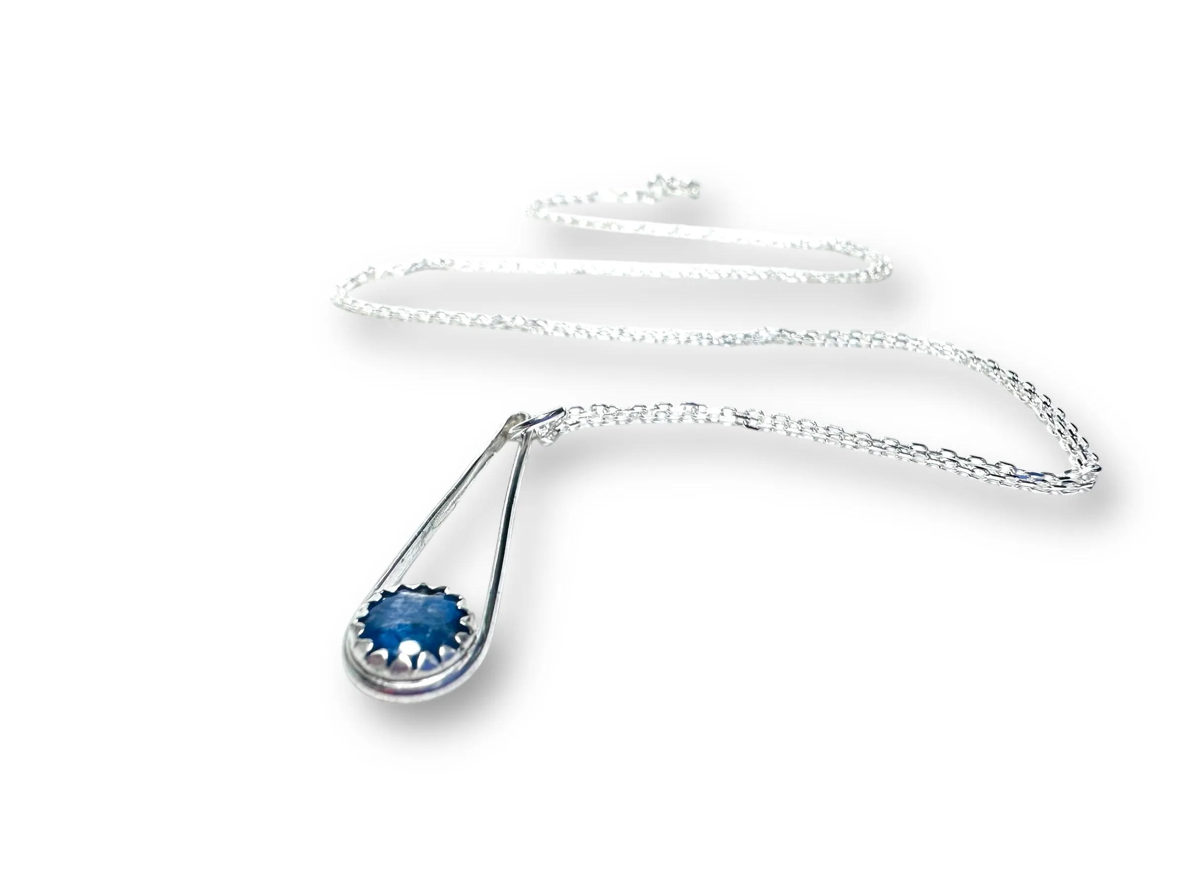 Kyanite Sterling Teardrop Necklace, Kyanite Necklace