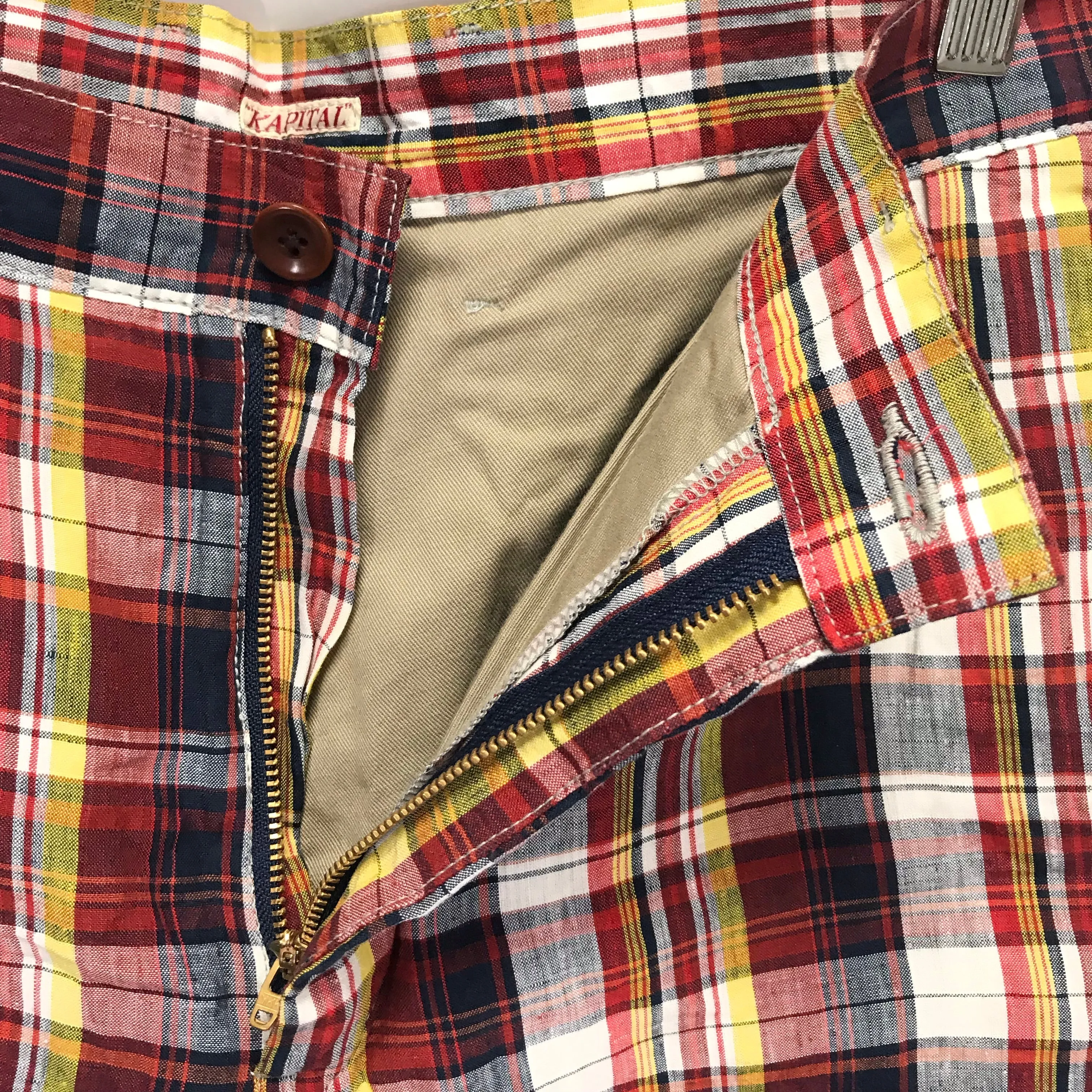 [L] Kapital Madras Check Shorts