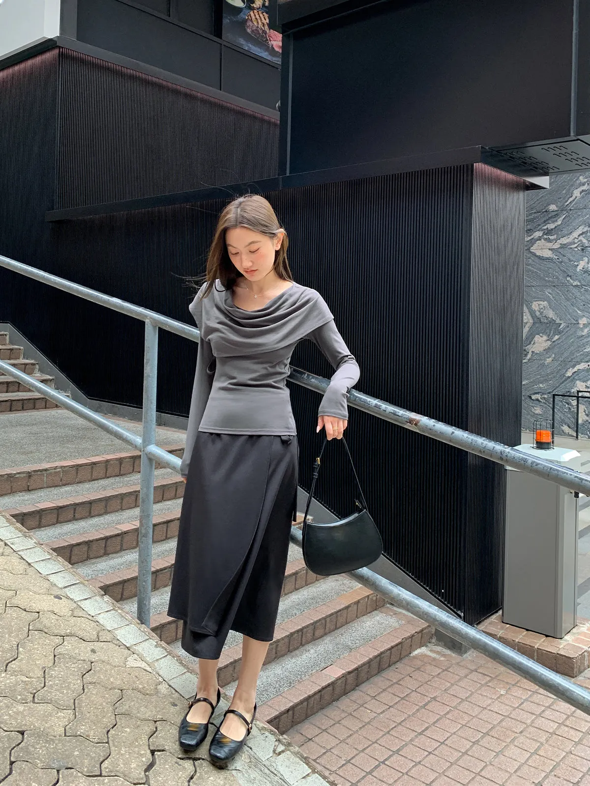 Lace-up A-line dress
