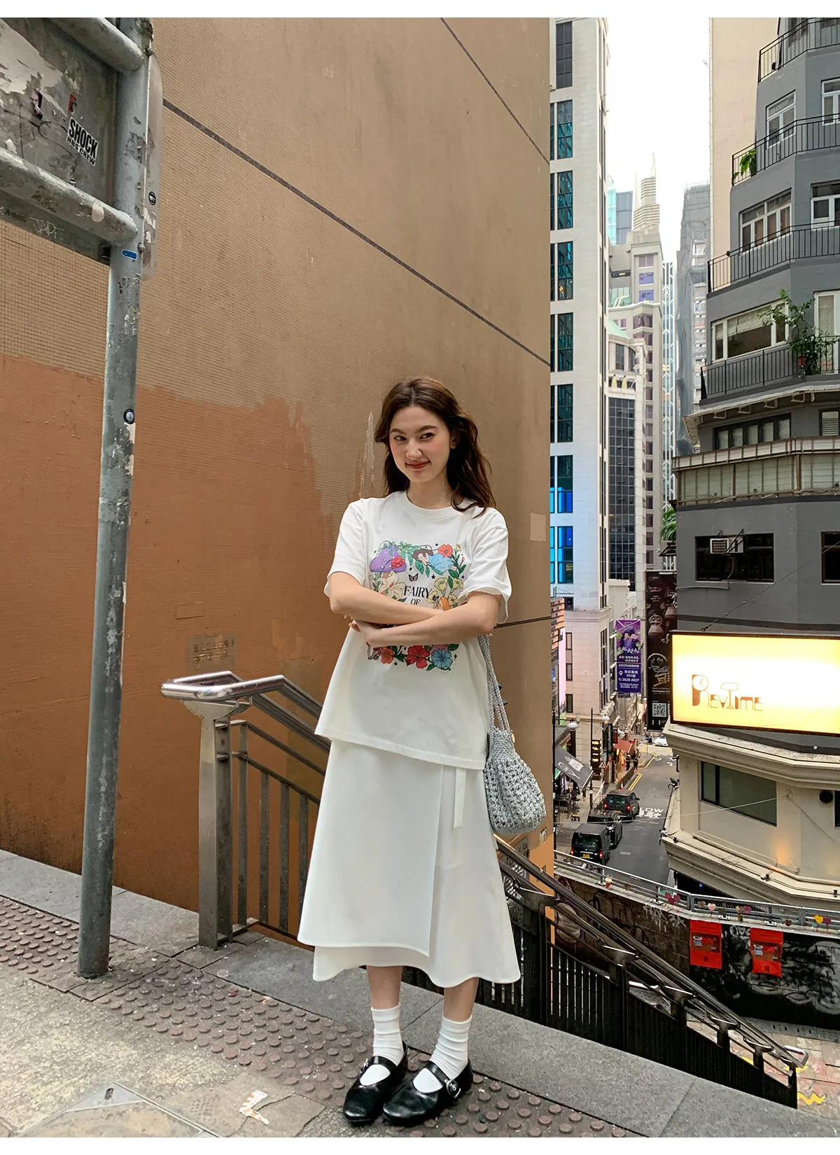 Lace-up A-line dress