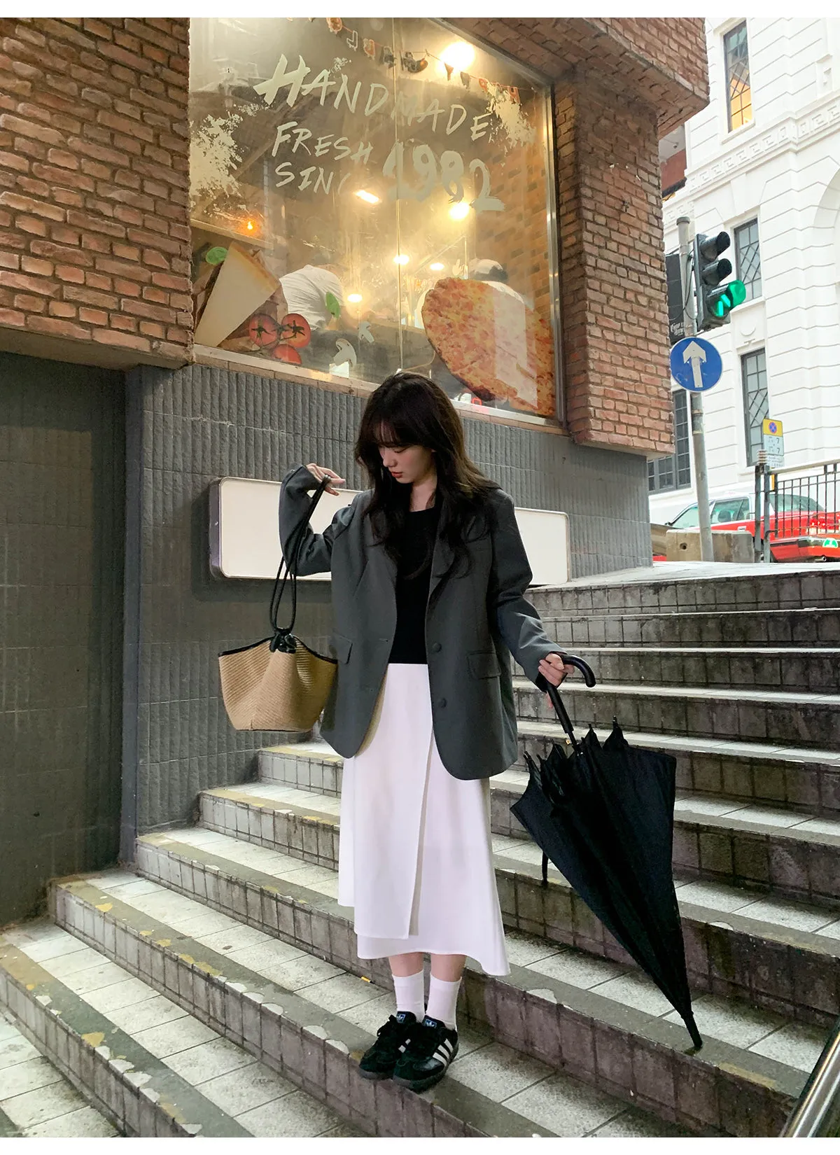 Lace-up A-line dress
