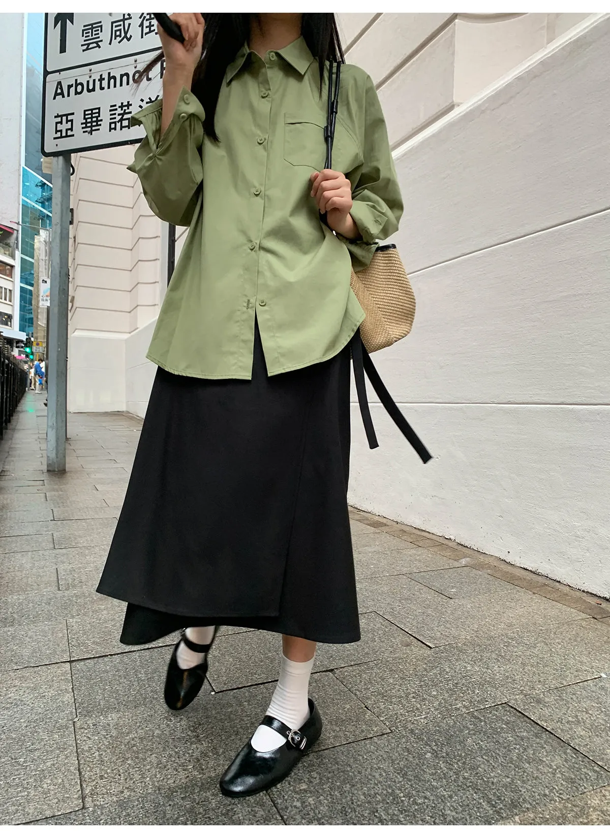 Lace-up A-line dress