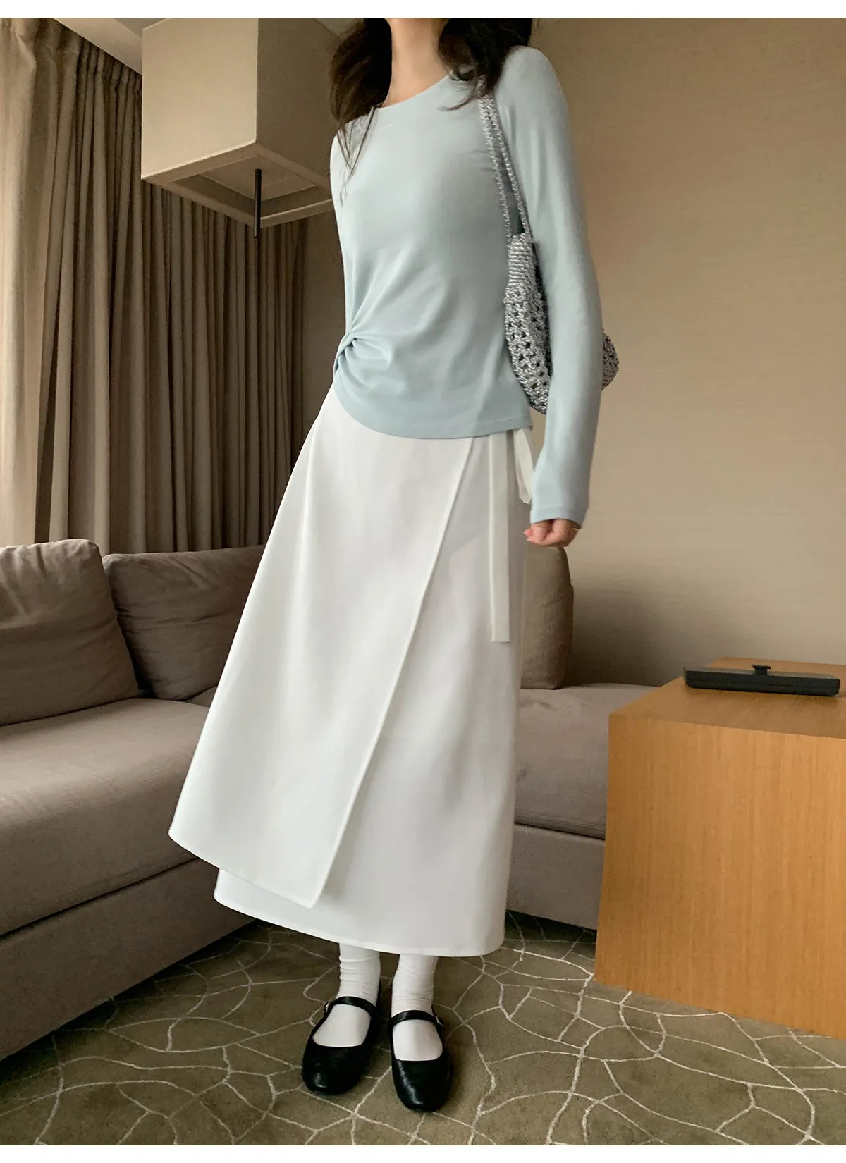 Lace-up A-line dress