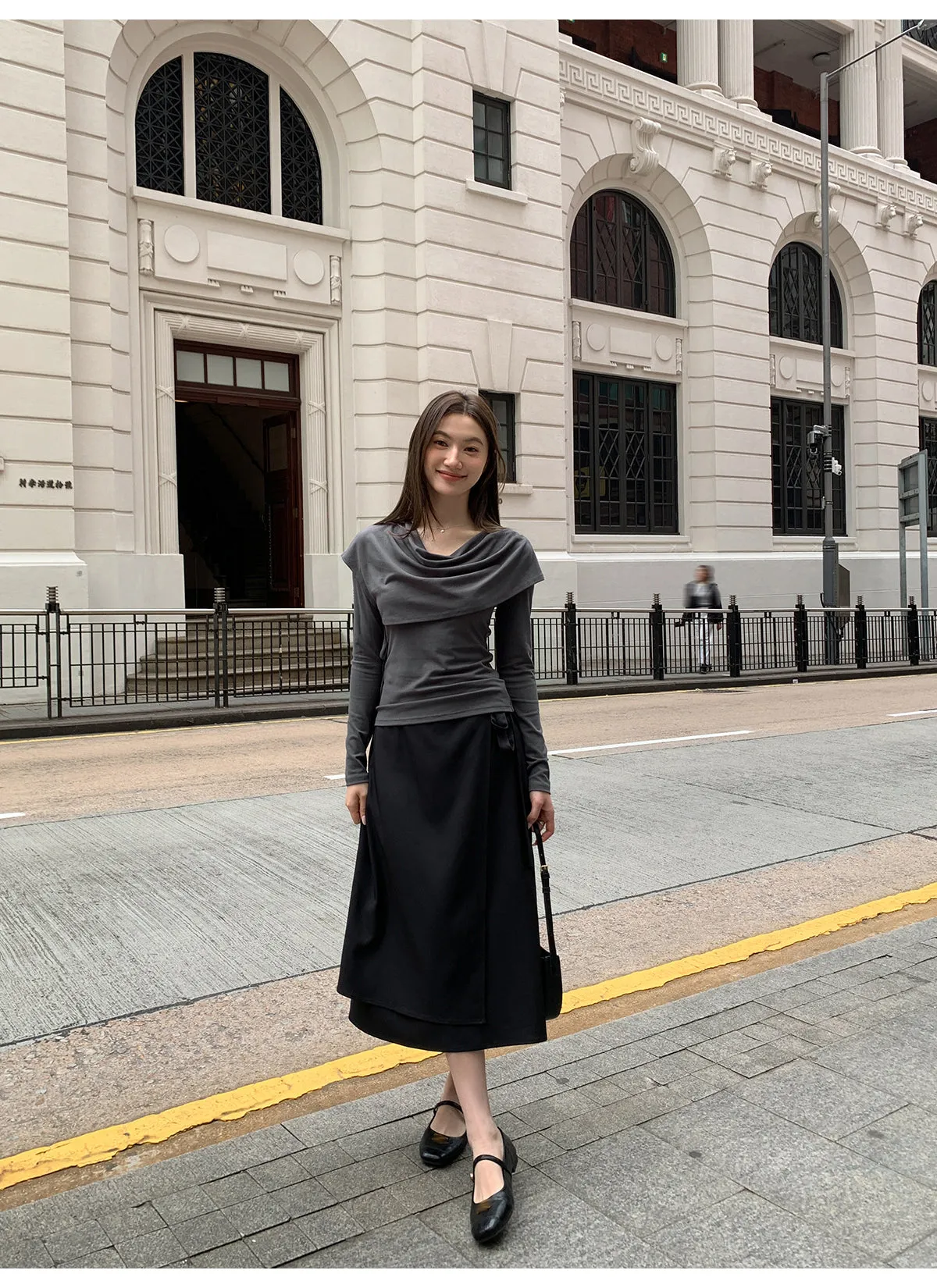 Lace-up A-line dress